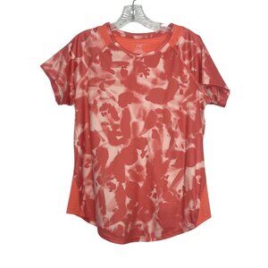 Tek Gear Tie Dye Short Sleeve Active Shirt Womens Mediun Orange Drytek Activewea